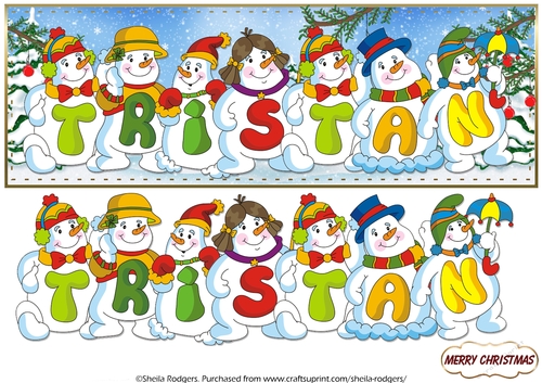 SNOWMEN NAMES LARGE DL - TRISTAN