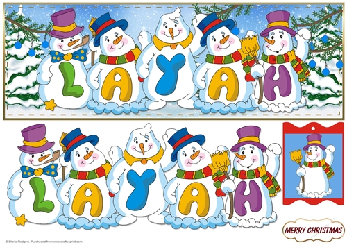 SNOWMEN NAMES LARGE DL - LAYAH