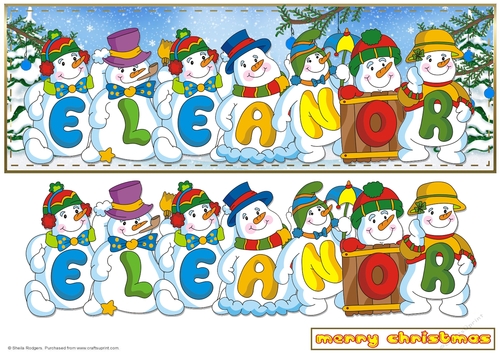 SNOWMEN NAMES LARGE DL - ELEANOR