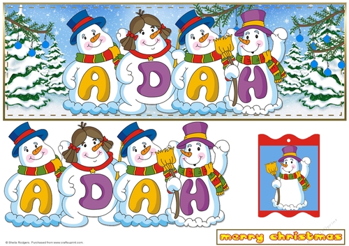 SNOWMEN NAMES LARGE DL - ADAH