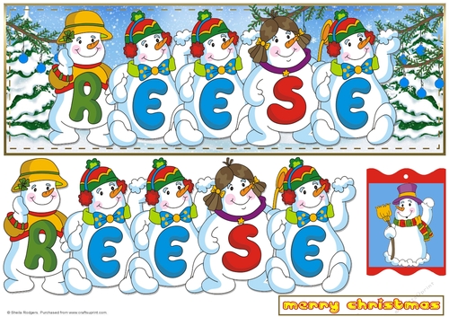 SNOWMEN NAMES LARGE DL - REESE