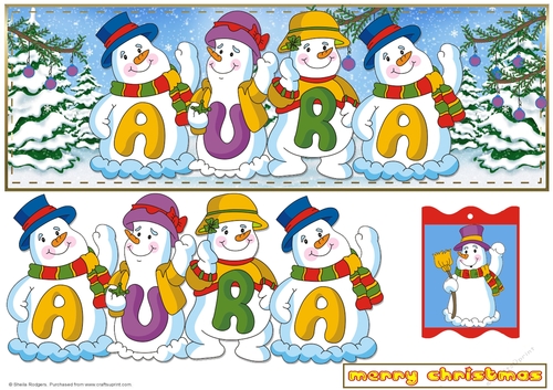 SNOWMEN NAMES LARGE DL - AURA