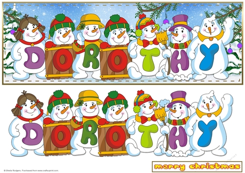 SNOWMEN NAMES LARGE DL - DOROTHY