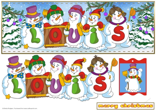 SNOWMEN NAMES LARGE DL - LOUIS