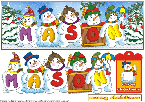 SNOWMEN NAMES LARGE DL - MASON