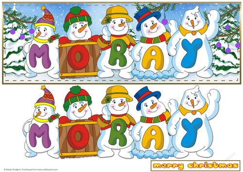 SNOWMEN NAMES LARGE DL - MORAY
