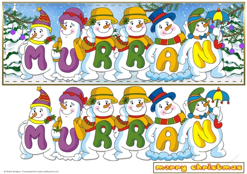 SNOWMEN NAMES LARGE DL - MURRAN