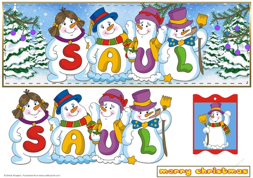 SNOWMEN NAMES LARGE DL - SAUL