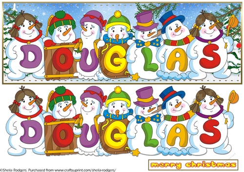 SNOWMEN NAMES LARGE DL - DOUGLAS