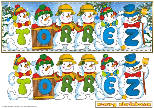 SNOWMEN NAMES LARGE DL - TORREZ