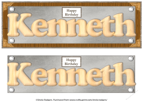 WOOD MALE NAMES - KENNETH