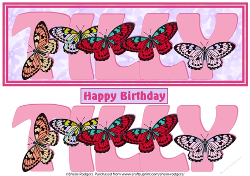 BUTTERFLY ALPHA NAMES - TILLY