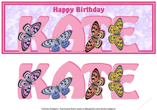 BUTTERFLY ALPHA NAMES - KATE