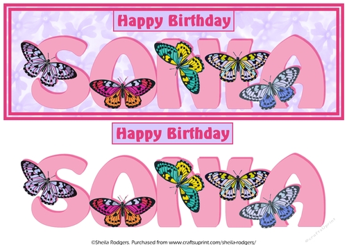 BUTTERFLY ALPHA NAMES - SONIA