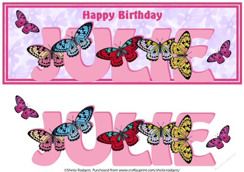 BUTTERFLY ALPHA NAMES - JULIE