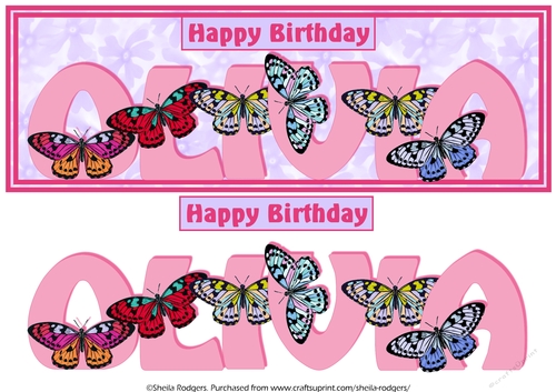 BUTTERFLY ALPHA NAMES - OLIVIA