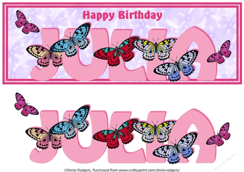 BUTTERFLY ALPHA NAMES - JULIA