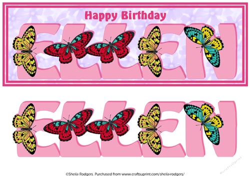 BUTTERFLY ALPHA NAMES - ELLEN