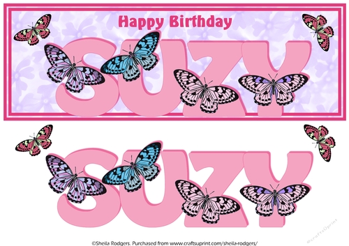 BUTTERFLY ALPHA NAMES - SUZY