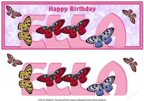 BUTTERFLY ALPHA NAMES - ELLA