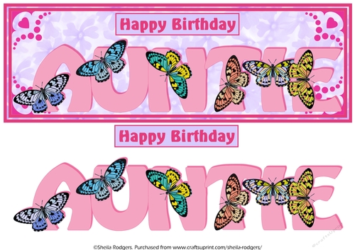 BUTTERFLY ALPHA NAMES - AUNTIE