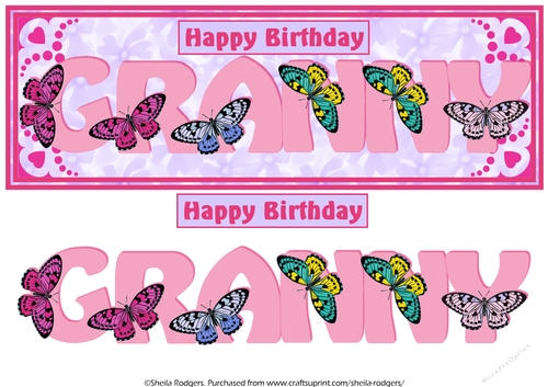 BUTTERFLY ALPHA NAMES - GRANNY