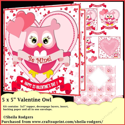 5X5 VALENTINE OWL