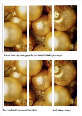 Golden Christmas Baubles Panels