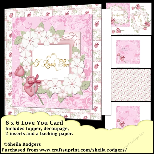 6x6 Love You Card