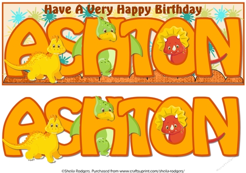 DINOSAUR NAMES - ASHTON