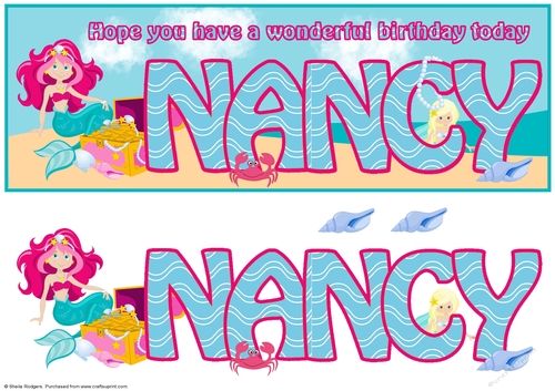 MERMAID NAME CARD - NANCY