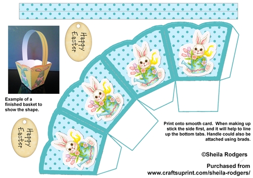 EASTER BASKET 1 - BUNNY WITH WATERING CAN