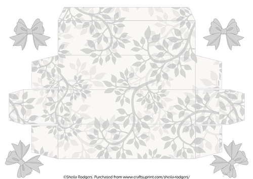 LONG GIFT BOX - GREY LEAVES