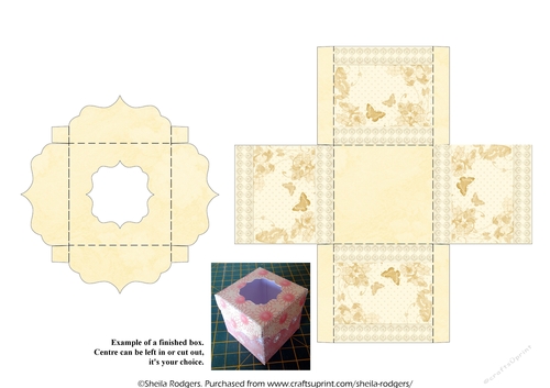 FANCY TOP CUBE BOX - BUTTERFLIES 1