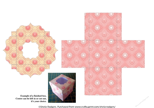 FANCY TOP CUBE BOX - FLORAL 1