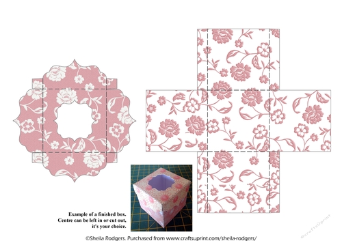 FANCY TOP CUBE BOX - FLORAL 3