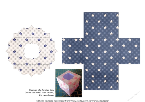 FANCY TOP CUBE BOX - STARS 1