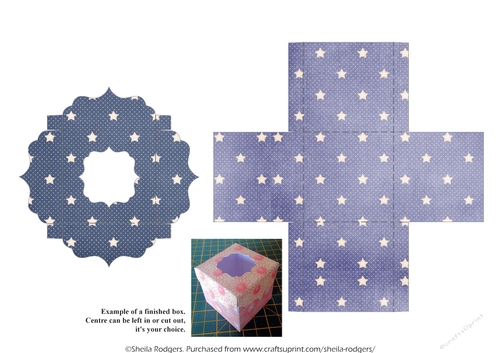 FANCY TOP CUBE BOX - STARS 3