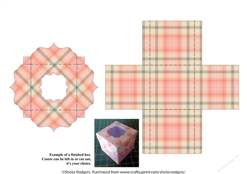 FANCY TOP CUBE BOX - TARTAN 1