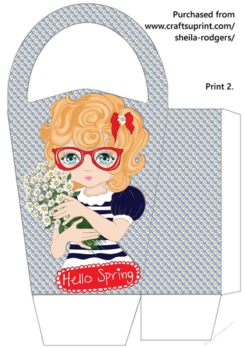 LARGE ROUND TOP GIFT BAG - HELLO SPRING