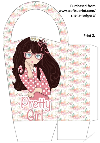 LARGE ROUND TOP GIFT BAG - PRETTY GIRL