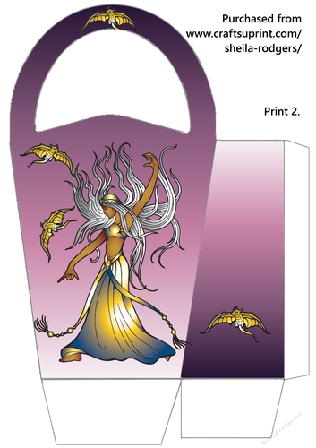 LARGE ROUND TOP GIFT BAG - TATTOO DESIGN LADY 1