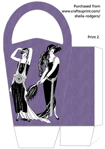 LARGE ROUND TOP GIFT BAG - ART DECO FASHION 2