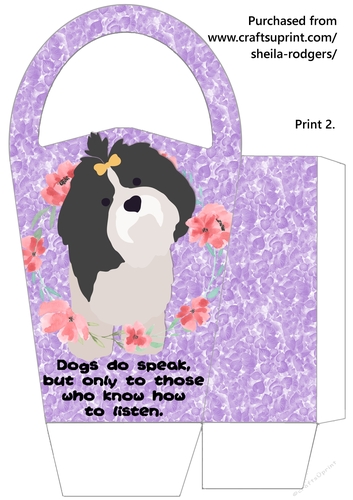 LARGE ROUND TOP GIFT BAG - DOGS DO SPEAK 2