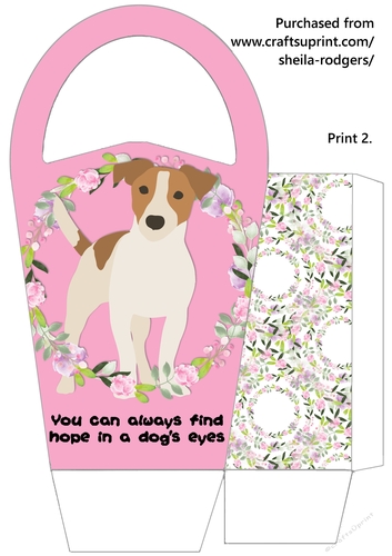 LARGE ROUND TOP GIFT BAG - DOGS EYES 2