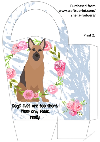 LARGE ROUND TOP GIFT BAG - DOGS LIVES 1