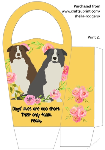 LARGE ROUND TOP GIFT BAG - DOGS LIVES 2