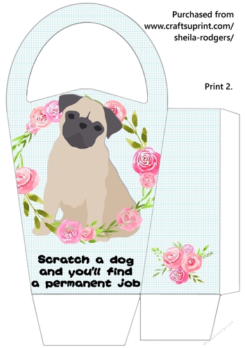 LARGE ROUND TOP GIFT BAG - SCRATCH A DOG 1
