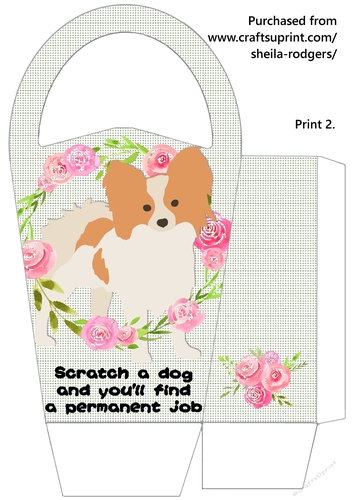 LARGE ROUND TOP GIFT BAG - SCRATCH A DOG 2
