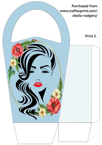 LARGE ROUND TOP GIFT BAG - LIPSTICK LADY 2
